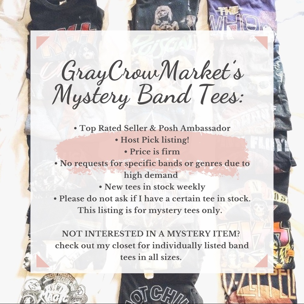 Unisex/Men’s Mystery Band Tees • Top Rated Seller - Picture 5 of 9